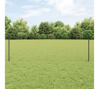 Poteaux De Clôture Vidaxl 11 Pcs U-Channel Gris 60 Cm En Acier, Clôture Hexagonale Vidaxl Gris 0,6x50 M En Acier