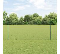 Poteaux De Clôture Vidaxl 11 Pcs U-Channel Vert 100 Cm En Acier, Clôture Hexagonale Vidaxl Verte 1x50 M En Acier