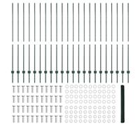 Poteaux De Clôture Vidaxl 11 Pcs U-Channel Vert 160 Cm Acier, Clôture Hexagonale Vidaxl 1,6x50 M Acier