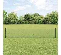 Poteaux De Clôture Vidaxl 11 Pcs U-Channel Vert 40 Cm Acier, Clôture Hexagonale Vidaxl Verte 0,4x100 M Acier