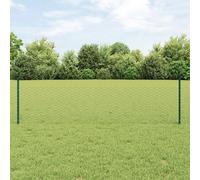 Poteaux De Clôture Vidaxl 11 Pcs U-Channel Vert 60 Cm Acier, Clôture Hexagonale Verte 0.5x100 M Acier Vidaxl
