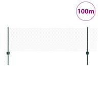 Poteaux De Clôture Vidaxl 11 Pcs U-Channel Vert 60 Cm Acier, Clôture Hexagonale Vidaxl Verte 0.6x100 M Acier