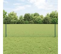 Poteaux De Clôture Vidaxl 11 Pcs U-Channel Vert 60 Cm Acier, Clôture Hexagonale Vidaxl Verte 0.6x50 M Acier
