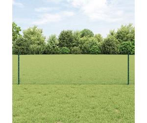 Poteaux De Clôture Vidaxl 11 Pcs U-Channel Vert 60 Cm Acier, Clôture Hexagonale Vidaxl Verte 0.6x50 M Acier
