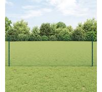 Poteaux De Clôture Vidaxl 11 Pcs U-Channel Vert 80 Cm Acier, Clôture Hexagonale Vidaxl Verte 0,8x25 M Acier