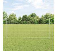 Poteaux De Clôture Vidaxl 22 Pcs U-Channel 150 Cm En Acier Galvanisé, Clôture De Champ Vidaxl 1,5x25 M En Acier Galvanisé