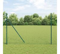 vidaXL Poteaux de clôture 26 pcs Vert Ø32 mm 200 cm Acier galvanisé