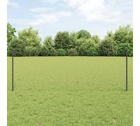 Poteaux De Clôture Vidaxl 5 Pcs U-Channel Grands 80 Cm En Acier, Clôture Hexagonale Grise Vidaxl 0.8x10 M En Acier