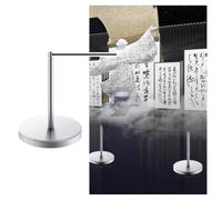 Poteaux De Délimitation Avec Bandes Antidérapantes, Ensemble De Barrières, Poteaux De Contrôle Des Foules/séparation De Zones Avec Cordon Élastique Pour Musées(Silver,32x45cm-25mm)