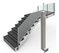 Poteaux de garde-corps en verre montés sur le côté en acier inoxydable for escaliers - Système de balustrade moderne for panneaux en verre, bois et plastique(Right End Post,115cm)