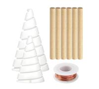 Poteaux de jardinage en cuivre - Pinces de support de plante réglables de 8,2 pieds, ensemble de fils de cuivre avec poteaux en bois | Organisateur de croissance de plantes d'intérieur et d'extérieur