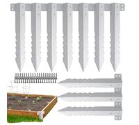 Poteaux de jardinage, poteau métallique | 10x poteaux paysagers - Duty Small Sleeper Pile Fence Post Brackets dentelés pour la serre de camping de porche de jardin de jardin