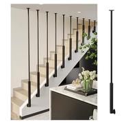 Poteaux de rampe d'escalier, Balustres d'escalier modernes en fer forgé, barres latérales robustes for hôtels, lofts, villas et bureaux(Black,84inch(213.6cm))