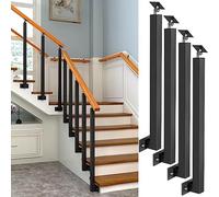 Poteaux de Rampe Escalier à Montage Latéral,Kits de Rampe Métal Noir pour Grenier, Terrasse D'escalier, Broches Main Courante Métal, Supports Réglables, Main Courante D'(Size:2.78ft/85cm,Color:4Pack)