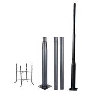 Poteaux de réverbère pour éclairage extérieur, poteau de lampe solaire en acier galvanisé avec base de cage de montage, pour jardin, rue, patio, parc, parking
