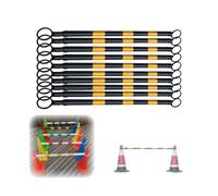 Poteaux de Sécurité Télescopiques x10, Blanc/Jaune, Bande Rétractable 1,2-2m
