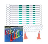 Poteaux de Sécurité Télescopiques x10, Jaune/Blanc, Bande Rétractable 2m