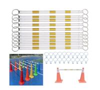 Poteaux de Sécurité Télescopiques x10, Jaune/Blanc, Bande Rétractable 2m