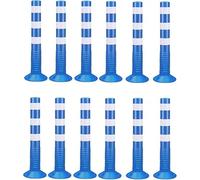 Poteaux de signalisation Flexibles de 76 cm de Haut, cônes de sécurité réfléchissants pour parkings, barrières routières commerciales, poteaux de visibilité Nocturne, Bleus, Paquet de 12