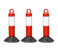 Poteaux de signalisation for garages et parkings, bornes d'avertissement polyvalentes, idéales for la restriction circulation des véhicules(Red (3PCS))