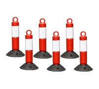Poteaux de signalisation for garages et parkings, bornes d'avertissement polyvalentes, idéales for la restriction circulation des véhicules(Red (6PCS))