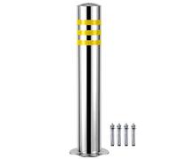 Poteaux de signalisation routière, Poteaux de signalisation en acier inoxydable avec bande réfléchissante, 8 ancrages, barrière passage(1pcs,76x600mm/3x23.6in)