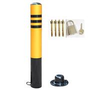 Poteaux de signalisation routière, Removable Parking Bollards, Barrier with Base,Bolts & Lock Included,Yellow & Black(1pcs,76 * 750MM/3 * 29.5IN)