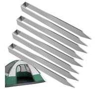 Poteaux de Trampoline - Ancres au Sol avec piquets en Acier de 4 pièces pour - Kit d'ancrages de Trampoline, piquets de Trampoline forts, pour pgame en Argent