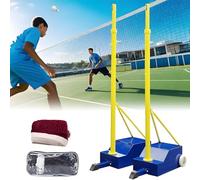 Poteaux de Volley-Ball d'extérieur, Filet 2 en 1 pour Volley-Ball/Badminton, Hauteur réglable de 1,5 à 2,1 m, poteaux de Volley-Ball avec Base Stable pour Adultes, Jeunes et écoles