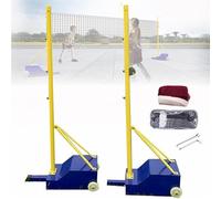 Poteaux de volley-ball pour jardin, avec filet de volley-ball/filet de badminton, poteaux de volley-ball robustes pour intérieur et extérieur, pour stade pour adultes et enfants