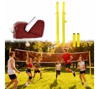 Poteaux de Volley-Ball réglables pour extérieur, compatibles avec Le Badminton et Le Volley-Ball, avec Filet de 6,1 x 0,76 m pour Une Utilisation en extérieur. Installation Facile
