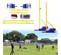 Poteaux de volley-ball, support de filet de badminton portable, poteau de volley-ball robuste et portable pour l'extérieur, hauteur réglable de 1,5 à 2 m, pour terrain de sport et jardin