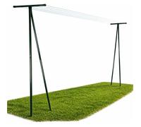 Poteaux d'Étendage Extérieur avec Support Corde à Linge - Acier Laqué Antirouille - Lot de 2 pour Jardin