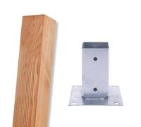 Poteaux en bois imprégnés en pin avec tête plate - Piquet carré et marron pour la fixation de clôture clôture et d'éléments brise-vue, marron