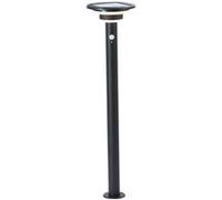 Potelet Extérieur - Brilliant - Garvina - Led Et Solaire - Détecteur De Mouvement - Acier Inoxydable Et Plastique - 4 W - Noir