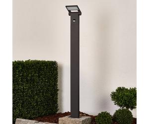 Potelet LED Marius avec capteur, 100 cm Lucande, noir, Aluminium, Moderne