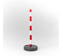 Potelet plastique sur coupelle ronde blanc et rouge - MOTTEZ - B360CBCRGROND