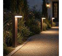 Lumisky Balise solaire CENOVA TALL – LED blanc chaud avec détecteur de mouvement, Corten H50 cm
