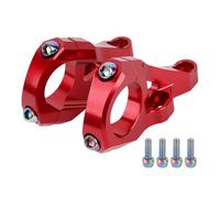 Potence à montage direct conçue pour les VTT DH avec fourche à double couronne, alliage d'aluminium 6061 traité CNC, diamètre de serrage de guidon de 31 à 8 mm, longueur 96 mm, vis (rouge)
