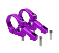 Potence à montage direct pour VTT DH, collier de serrage de guidon de 31,8 mm, compatible avec fourche à double couronne, longueur 80 mm, alliage d'aluminium CNC 6061, hauteur de 27 mm (bleu)