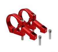 Potence CNC Direct Mount pour fourche double couronne DH VTT guidon 31,8 mm longueur 80 mm 6061 alliage rehausseur noir finition (rouge)