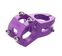 Potence courte de vélo en alliage d'aluminium pour VTT - Guidon 31,8 mm / Diamètre de fourche 28,6 mm, usiné CNC, 146 g, collier de serrage 4 boulons (violet)