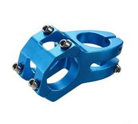 Potence courte en alliage d'aluminium pour VTT - Guidon 31,8 mm / Diamètre de fourche 28,6 mm, usiné CNC, 146 g, collier de serrage 4 boulons (bleu)