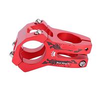 Potence de barre de vélo 31,8 mm, tiges guidon vélo en alliage d'aluminium avec barre conception évidée pour la plupart route, VTT, BMX, équipement Fixie, cyclisme (Rouge)