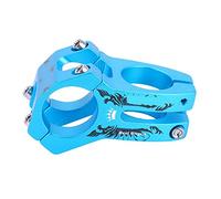 Potence de barre de vélo 31,8 mm, tiges guidon vélo en alliage d'aluminium avec barre conception évidée pour la plupart route, VTT, BMX, équipement Fixie, cyclisme (Bleue)