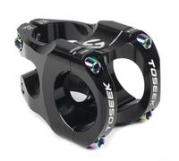 Potence de guidon de vélo 35 mm en alliage d'aluminium usiné CNC pour VTT ou vélo de route avec fourche de direction de 28,6 mm et collier de serrage de 31,8 mm, design creux léger (rouge)