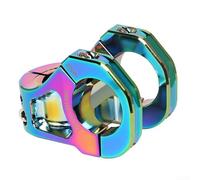 Potence de guidon de vélo de montagne 35 mm en alliage d'aluminium CNC 31,8 x 28,6 mm avec collier de serrage sécurisé à quatre boulons pour AM et pour DH tige de fourche avant (multicolore)