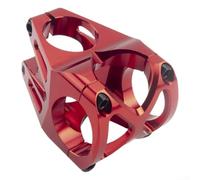 Potence de guidon de vélo de montagne 40 mm en alliage d'aluminium CNC 31,8 x 28,6 mm de diamètre, angle de 0 degrés, pour vélos de descente, collier de serrage sécurisé à quatre boulons (rouge)