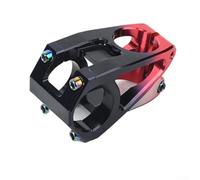 Potence de vélo couleur dégradée 45 mm 31,8 mm pour VTT | Aluminium forgé 6061-T6, résistant à l'usure, longue durée de vie, texture sablée, dégradé vibrant (noir et rouge)