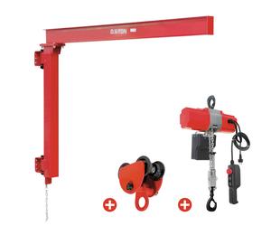 Potence murale 500 kg avec palan électrique à chaîne 6 m et chariot roulant MW Tools PHM500SET2